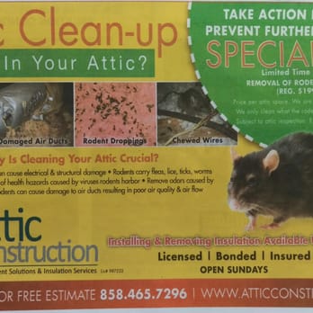 Attic Construction - Deceptive advertising. $98 to clean rodent waste, but multiply by 20+ (yes twenty) if you want the rest of the attic vacuumed and cleaned. - Insulation Installation Near Me Attic Construction - Deceptive advertising. $98 to clean rodent waste, but multiply by 20+ (yes twenty) if you want the rest of the attic vacuumed and cleaned. - Insulation Installation Near Me