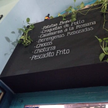 Cala del Vermut - The menu written in the wall, like the 10 commandments. - Tapas Bars Near Me - Barcelona, B