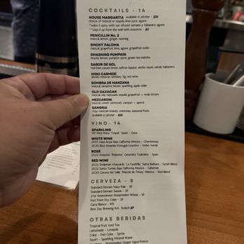 Otra - Photo 4: Cocktail menu - Mexican Near Me - San Francisco, California Otra - Photo 4: Cocktail menu - Mexican Near Me - San Francisco, California