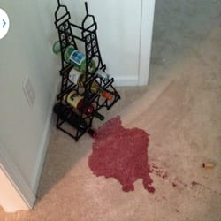Chem Dry DC - Before and after pictures when a customer had a wine accident