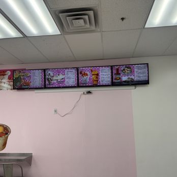 The Sweet Spot - a pink wall with three televisions above it - Ice Cream & Frozen Yogurt Near Me - Clinton, Utah The Sweet Spot - a pink wall with three televisions above it - Ice Cream & Frozen Yogurt Near Me - Clinton, Utah
