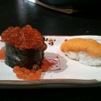 Sushi Kei - soy sauce marinated ikura and uni nigiri - Sushi Bars Near Me - Millbrae, California Sushi Kei - soy sauce marinated ikura and uni nigiri - Sushi Bars Near Me - Millbrae, California