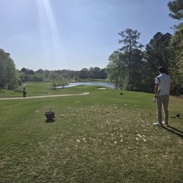 Hole #14 Par 3 downhill, trouble everywhere Hole #14 Par 3 downhill, trouble everywhere