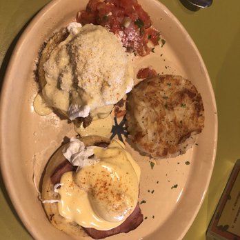 Snooze, an A.M. Eatery - Traditional eggs benny with smoked cheddar hollandaise and green chile benny. - Breakfast & Brunch Near Me - Phoenix, Arizona