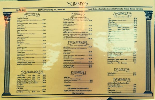 Menu photo 3 Yummy's Greek Restaurant Denton, TX Menu photo 3 Yummy's Greek Restaurant Denton, TX