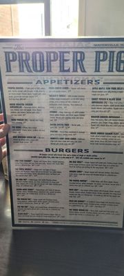 Menu photo 1 The Proper Pig Waterville, ME