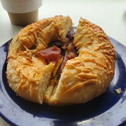 Bacon egg and cheese bagel Bacon egg and cheese bagel