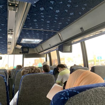 Greyhound Bus Lines - Front and back emergency exists open for air during the 6-7hour ride - Buses Near Me - Boston, Massachusetts Greyhound Bus Lines - Front and back emergency exists open for air during the 6-7hour ride - Buses Near Me - Boston, Massachusetts