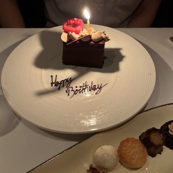 Gary Danko - Raspberry chocolate birthday cake & assortment of mini dessert bites - New American Near Me - San Francisco, California Gary Danko - Raspberry chocolate birthday cake & assortment of mini dessert bites - New American Near Me - San Francisco, California