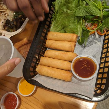 Blurr Kitchen - Tasty but spring rolls for $7 and a whole lot of wasted lettuce/mint which was probably added to make the order look bigger. - Asian Fusion Near Me - Santa Clara, California Blurr Kitchen - Tasty but spring rolls for $7 and a whole lot of wasted lettuce/mint which was probably added to make the order look bigger. - Asian Fusion Near Me - Santa Clara, California