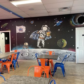Loaded Burger - Cool mural, indoor seating, decor - Burgers Near Me - Houston, Texas