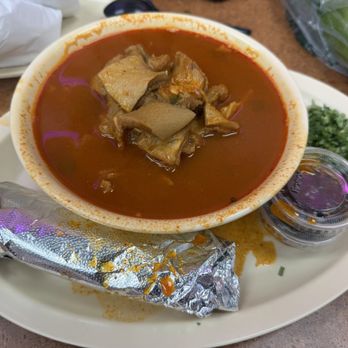 Stand Up Tacos - We thought there's so much tripes this time but it was a big piece of bone (they called feet) under. - Mexican Near Me - Chino, California Stand Up Tacos - We thought there's so much tripes this time but it was a big piece of bone (they called feet) under. - Mexican Near Me - Chino, California