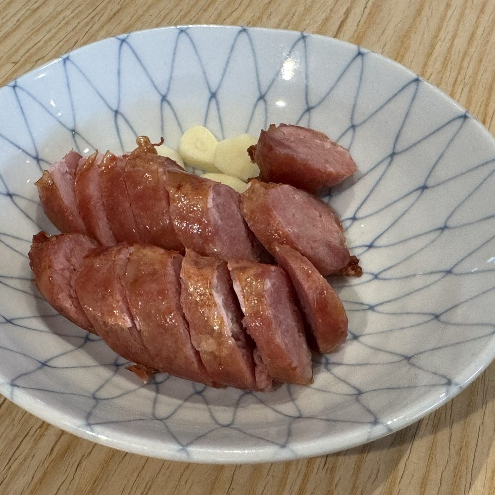 Noodle Lab - Taiwanese sausage - very small portion, about the size of one chicken frank cut into slices - Chinese Near Me - Flushing, New York Noodle Lab - Taiwanese sausage - very small portion, about the size of one chicken frank cut into slices - Chinese Near Me - Flushing, New York