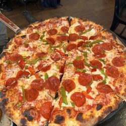Stone Fired Pizza - Pepperoni and peppers pizza
