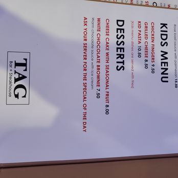 Tag Bar and Steakhouse - Kids/Dessert Menu - Sports Bars Near Me - Edmonton, Alberta Tag Bar and Steakhouse - Kids/Dessert Menu - Sports Bars Near Me - Edmonton, Alberta