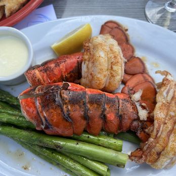 Lobster Shop - 2 Maine 5 oz. Lobster Tail is the 10oz order  Buttery soft delicious  W asparagus  Lobster butter sauce - Seafood Near Me - Tacoma, Washington