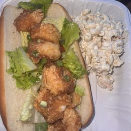 Garlic shrimp po boy
