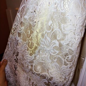 David's Bridal - This is what they send out to customers! A stained dress that's supposed to be new! - Bridal Near Me - Brea, California