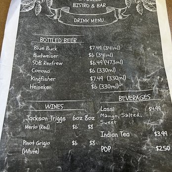 India Delight Bistro & Bar - Drink menu - Indian Near Me - Sooke, British Columbia India Delight Bistro & Bar - Drink menu - Indian Near Me - Sooke, British Columbia