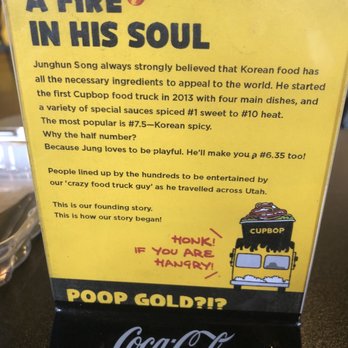 Cupbop - Korean BBQ in a Cup - Poop gold, yes indeed. Good job - Korean Near Me - Layton, Utah Cupbop - Korean BBQ in a Cup - Poop gold, yes indeed. Good job - Korean Near Me - Layton, Utah