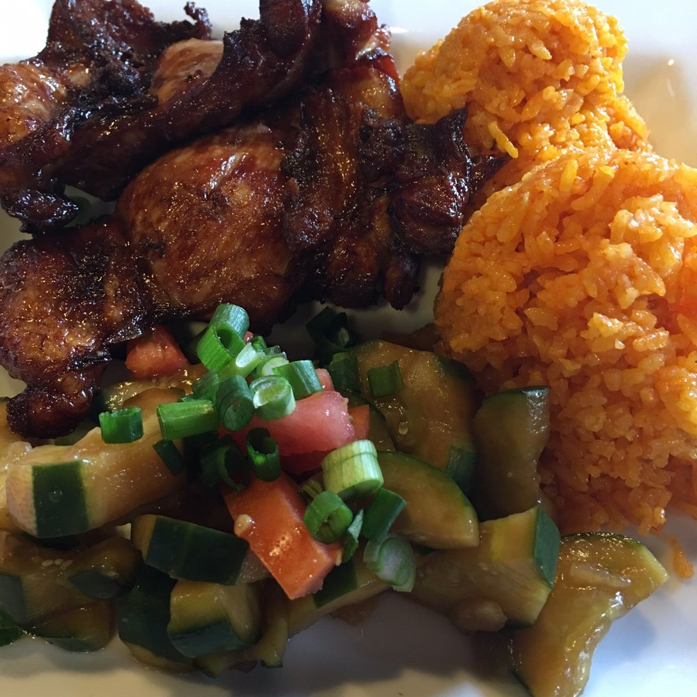 Guahan Grill - Chamorro style Fried Chicken & Red Rice and Cucumber Salad - Barbeque Near Me - Oceanside, California