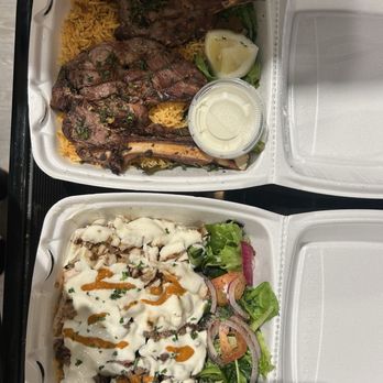 Gourmandize - Galleria - Lamb Chops over Rice & Chicken and Beef over Rice - Food Trucks Near Me - Houston, Texas