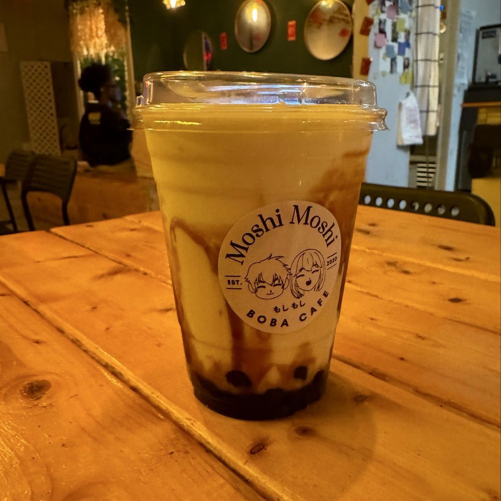 Moshi Moshi Boba Cafe - Black Lava (Brown Sugar Boba) - Bubble Tea Near Me - Greensboro, North Carolina Moshi Moshi Boba Cafe - Black Lava (Brown Sugar Boba) - Bubble Tea Near Me - Greensboro, North Carolina