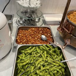 Apps and snacks: edamame and roasted peanuts