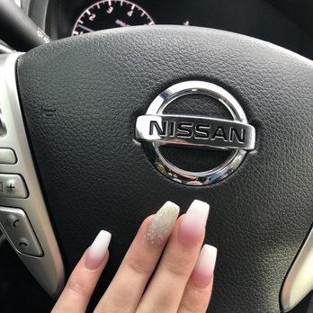 Elegant Nail Design - Pink to white ombré with a glitter accent nail and a matte top coat - Nail Salons Near Me - Marysville, Washington