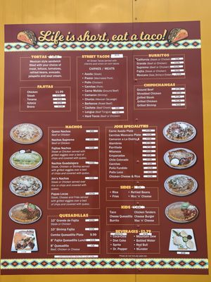 Menu photo 2 No Way Jose Guthrie, KY