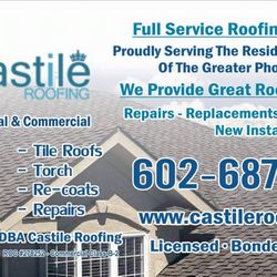 Castile Roofing - Our main Billboard. Contact Today.