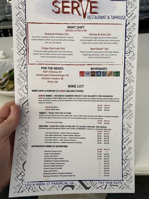 Menu photo 8 Serve Restaurant & Taphouse Franklin, VA Menu photo 8 Serve Restaurant & Taphouse Franklin, VA