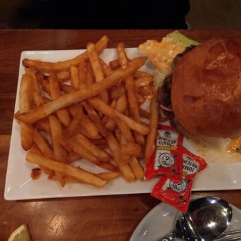 Spice Asian Kitchen - WAGYU BURGER. THE BREAD WAS PRETTY DENSE FOR ME, BUT THE FLAVORS WERE DELICIOUS. - Asian Fusion Near Me - Fort Mill, South Carolina