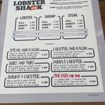 Lobster Shack - Menu - Seafood Near Me - Cozumel, ROO Lobster Shack - Menu - Seafood Near Me - Cozumel, ROO