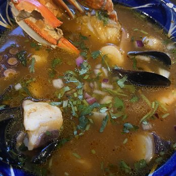 Fredy - Seafood soup. It was ok but The texture of the octopus got to me and I declined to finish. - Seafood Near Me - Puerto Vallarta, JAL