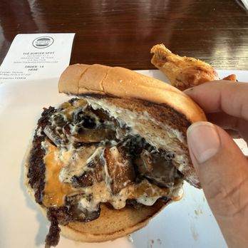 The Burger Spot - This is my Mushroom Lovers Burger of course, it was as delicious as last time. - Burgers Near Me - Waxahachie, Texas The Burger Spot - This is my Mushroom Lovers Burger of course, it was as delicious as last time. - Burgers Near Me - Waxahachie, Texas