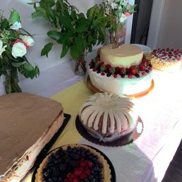 White chocolate raspberry Bundt cake in the middle White chocolate raspberry Bundt cake in the middle