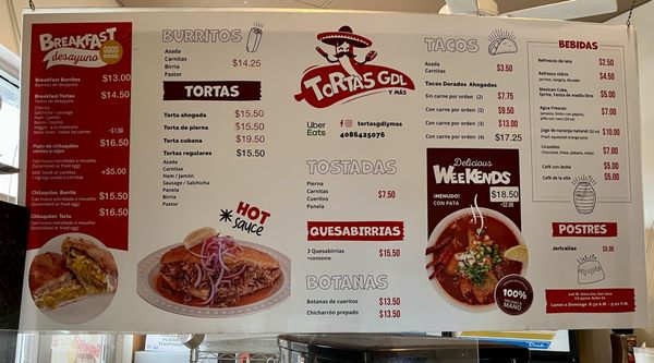 Menu photo 4 Tortas GDL y Más San Jose, CA Menu photo 4 Tortas GDL y Más San Jose, CA