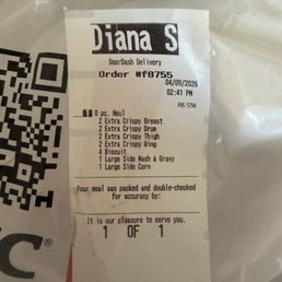 Reciept- with quality assurance promise!