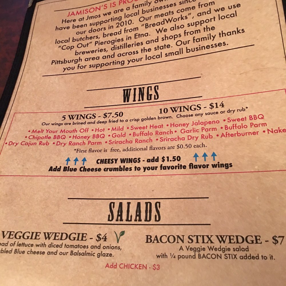 Jamison's On West Liberty - Good wing flavors - Pubs Near Me - Pittsburgh, Pennsylvania