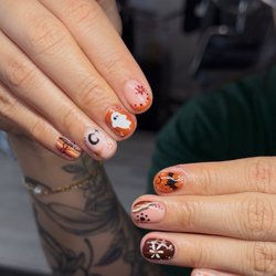 Pink Luxe Salon - Structure gel with fall designs