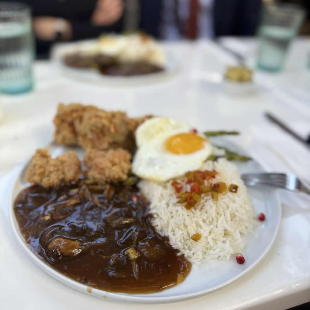 Darla Cafe  - Loco moco with chicken karaage - Asian Fusion Near Me - Saratoga, California