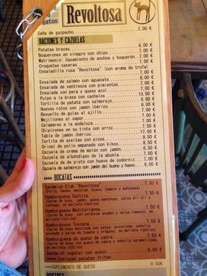 Menu photo 2 Revoltosa Madrid, M