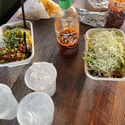 reverse nachos and grilled chicken bowl