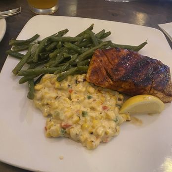 Saltcellar - Salmon with spicy corn and green beans - Seafood Near Me - Columbus, Georgia
