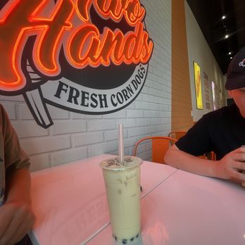 Two Hands Fresh Corn Dogs - Mango boba - Fast Food Near Me - Sandy, Utah