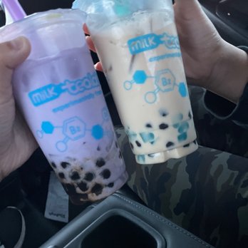 Milk Tea Lab - The purple boba is ube with lychee jelly and the yellow is honey roasted - Bubble Tea Near Me - Vacaville, California