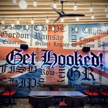 Gordon Ramsay Fish & Chip - Vibrant mural by the "outdoor seating" - Seafood Near Me - Reno, Nevada Gordon Ramsay Fish & Chip - Vibrant mural by the "outdoor seating" - Seafood Near Me - Reno, Nevada