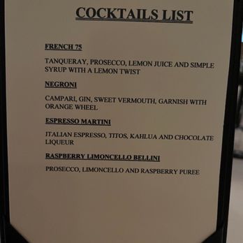La Cava Restaurant - Cocktail list - Italian Near Me - Salisbury, North Carolina La Cava Restaurant - Cocktail list - Italian Near Me - Salisbury, North Carolina