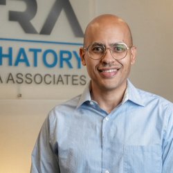 Elshatory Retina Associates - Photo of Dr. Elshatory in the waiting area of Elshatory Retina Associates in Plano, TX